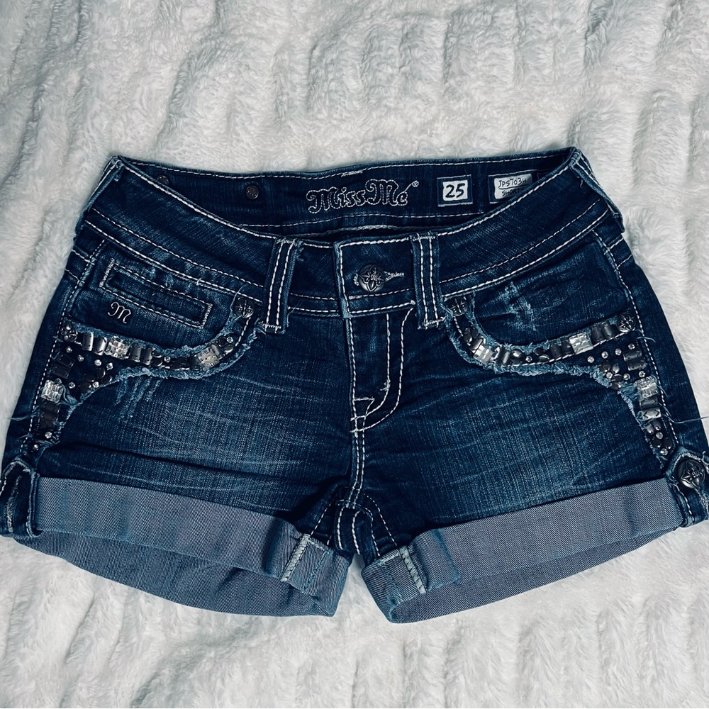 New! Miss Me Women's Dark Wash Jean Shorts